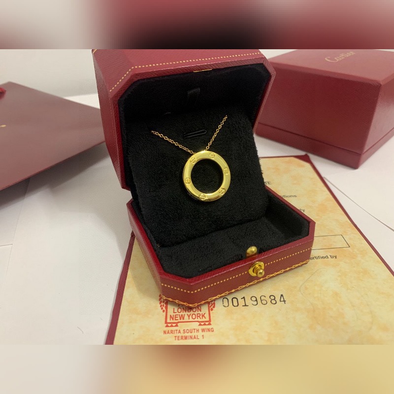 卡地亞無鑽大餅項鍊，cnc版本love系列[色色R]大餅項鍊 很好搭配衣服，超