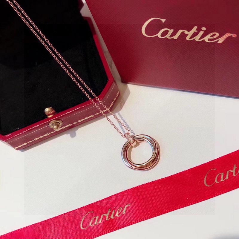 【代購級別】Cartier 卡地亞 Trinity系列 三色金三環項鍊 經典耐看