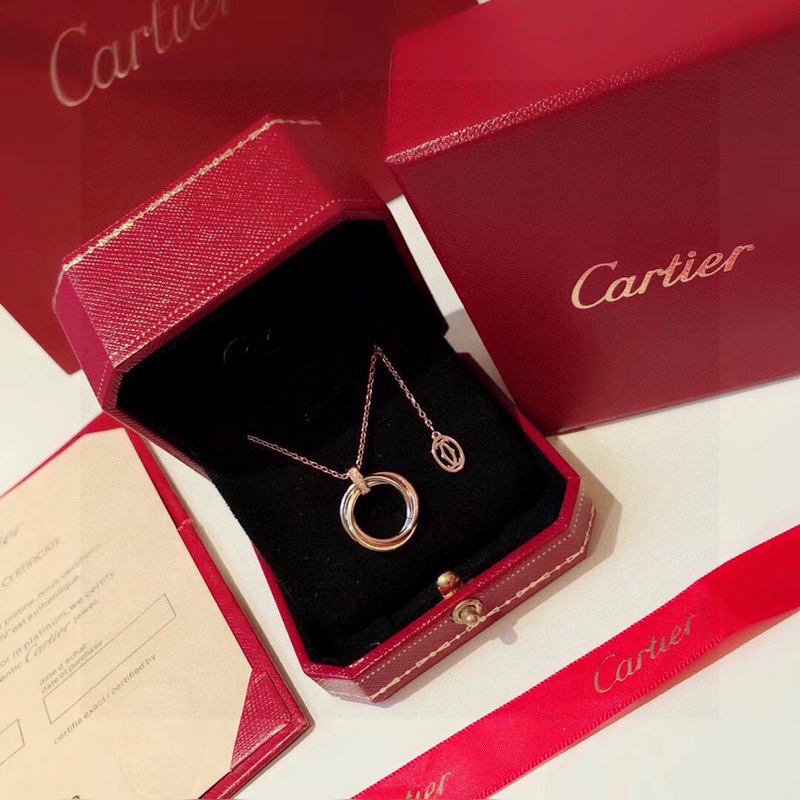【代購級別】Cartier 卡地亞 Trinity系列 三色金三環項鍊 經典耐看