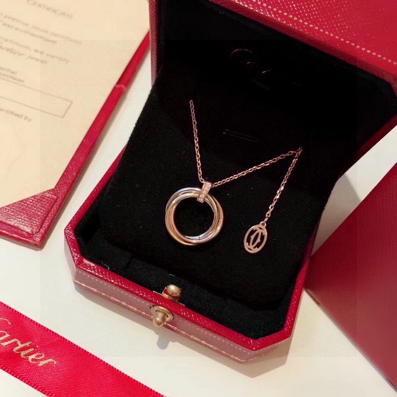 【代購級別】Cartier 卡地亞 Trinity系列 三色金三環項鍊 經典耐看