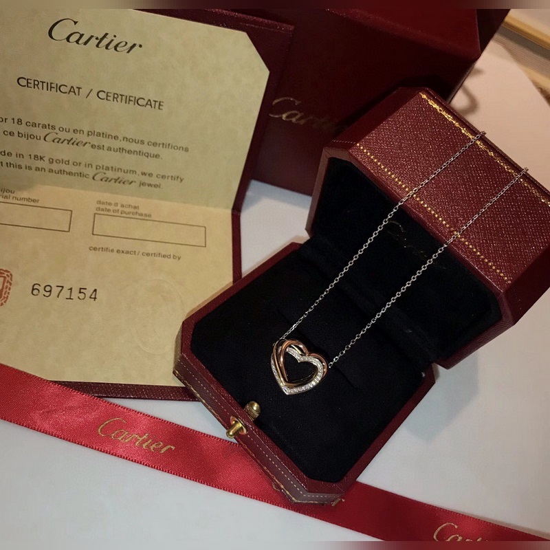 精選 卡地亞愛心 三金 三環 項鍊高端925純銀 微鑲工藝 優質材質 防過敏處理