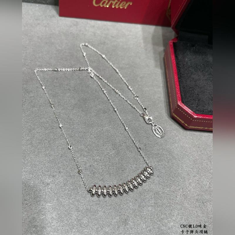 V金鍍咪金 卡地亞CNC子彈頭項鍊 兩側的小柳釘可以自由晃動，非常個性的一款。