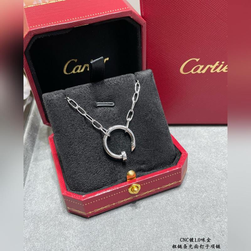 V金材質(zhì)   卡地亞 CNC粗鍊條光面釘子項鍊，按照18K真金貨打造 老外訂單看