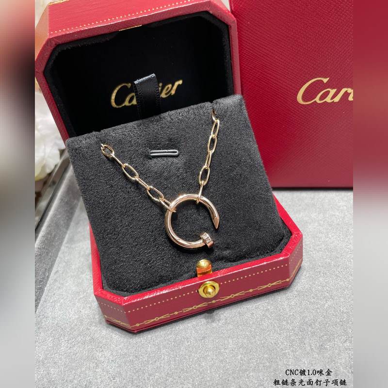 V金材質(zhì)   卡地亞 CNC粗鍊條光面釘子項鍊，按照18K真金貨打造 老外訂單看