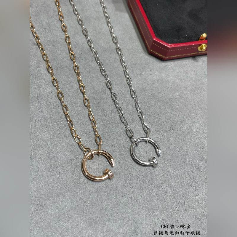 V金材質(zhì)   卡地亞 CNC粗鍊條光面釘子項鍊，按照18K真金貨打造 老外訂單看