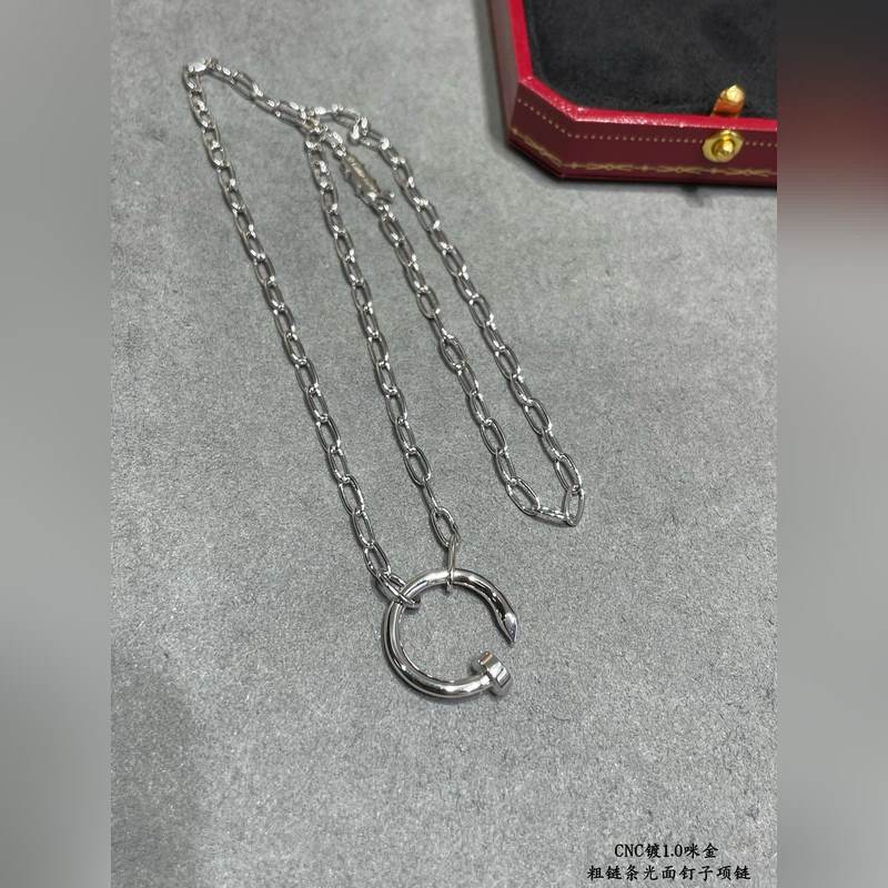 V金材質(zhì)   卡地亞 CNC粗鍊條光面釘子項鍊，按照18K真金貨打造 老外訂單看
