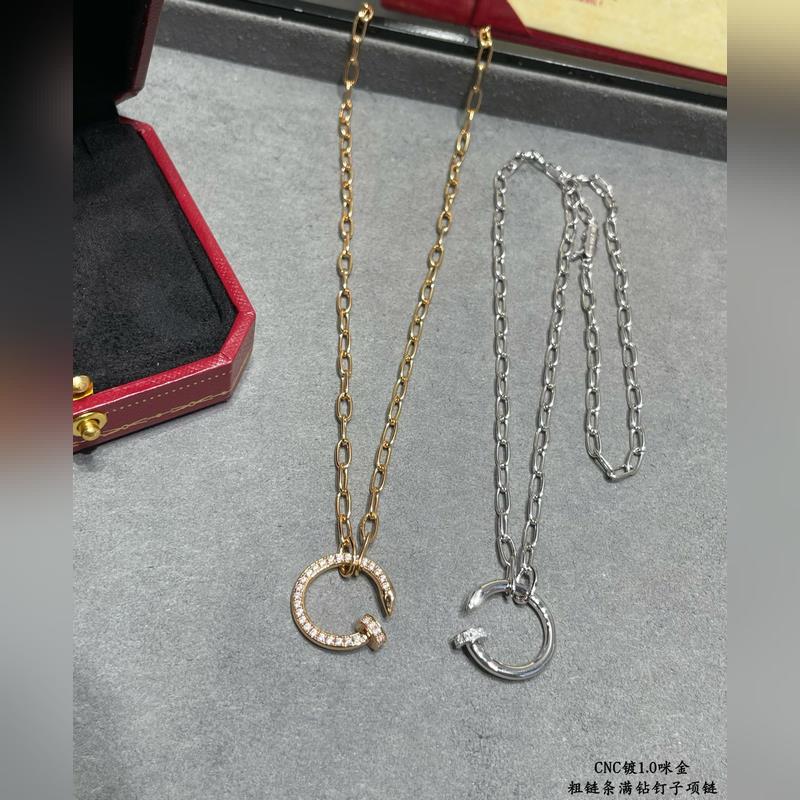 V金鍍咪金   CNC對版。你家老公（易烊千璽）同款 卡地亞粗鍊條滿鑽釘子項鍊