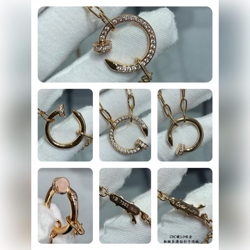 V金鍍咪金   CNC對版。你家老公（易烊千璽）同款 卡地亞粗鍊條滿鑽釘子項鍊