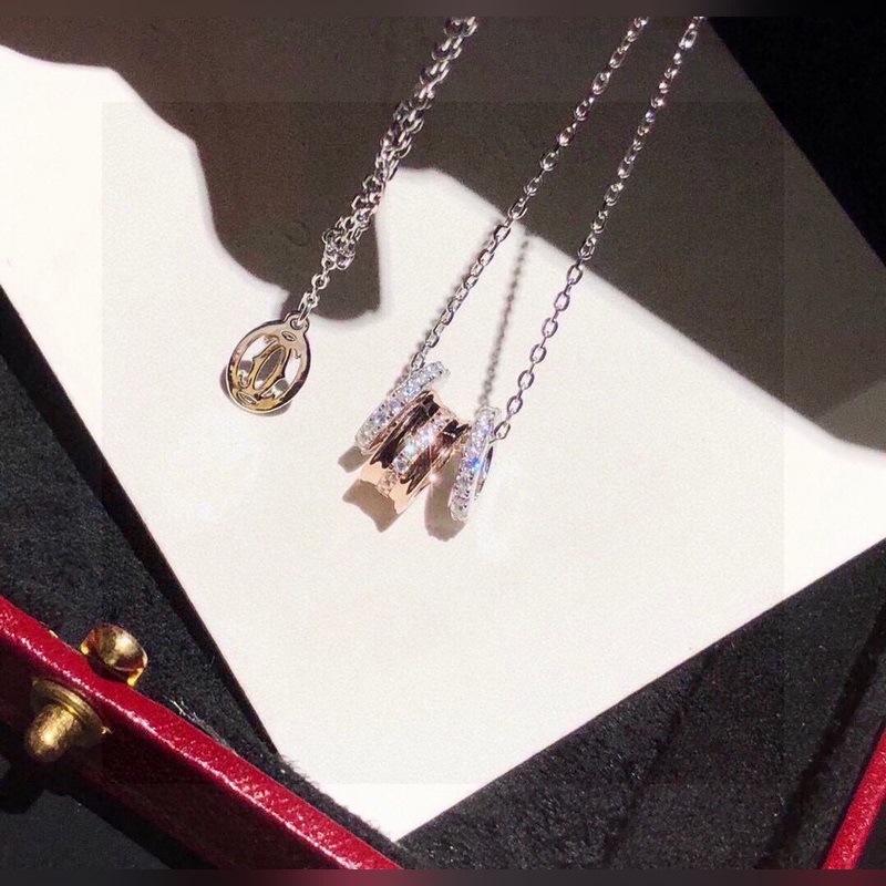 卡地亞Cartier大牌 經典 三環 路 路通 項鍊材質電鍍18k真金 鑲嵌進口