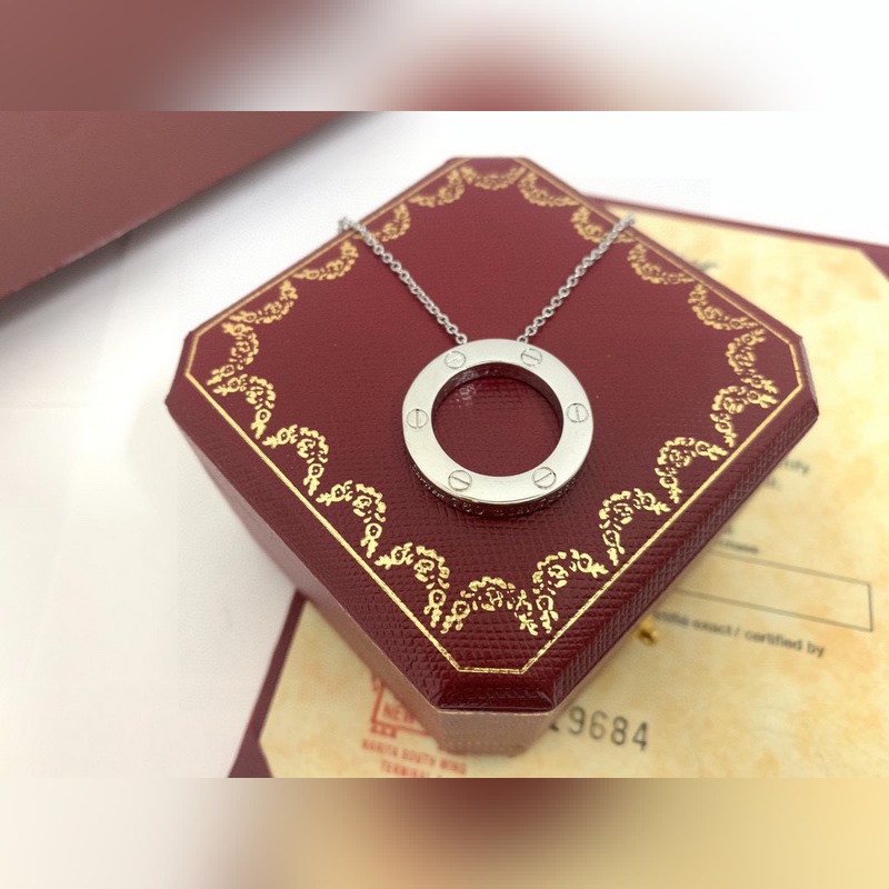 卡地亞無鑽大餅項鍊，cnc版本love系列[色色R]大餅項鍊 很好搭配衣服，超