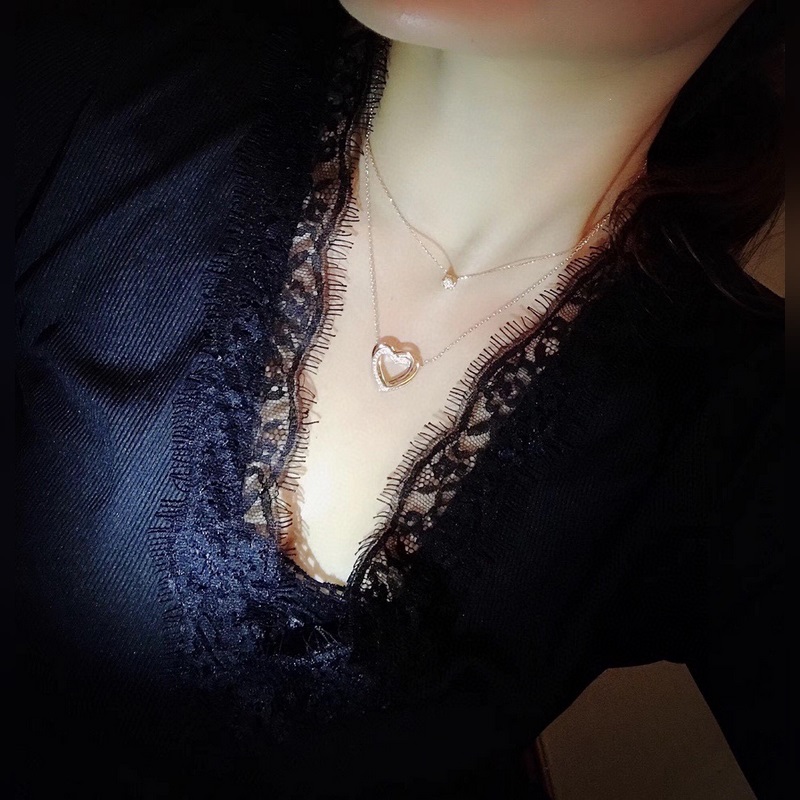 精選 卡地亞愛心 三金 三環(huán) 項鍊 高端925純銀 微鑲工藝 優(yōu)質(zhì)材質(zhì) 防過敏處