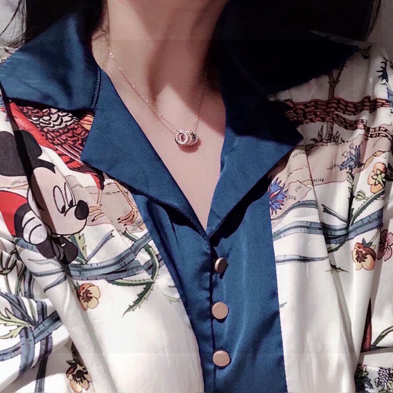 卡地亞Cartier大牌 經典 三環 路 路通 項鍊材質電鍍18k真金 鑲嵌進口