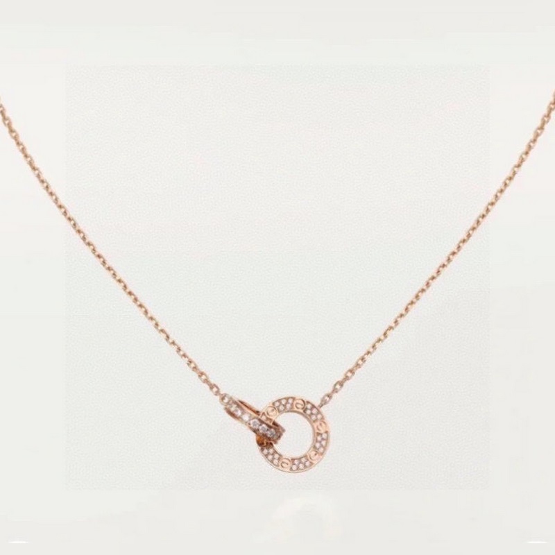 Cartier卡地亞LOVE系列 大雙環(huán)項鍊 精選德國進(jìn)口材質(zhì)電鍍厚金 采用5a