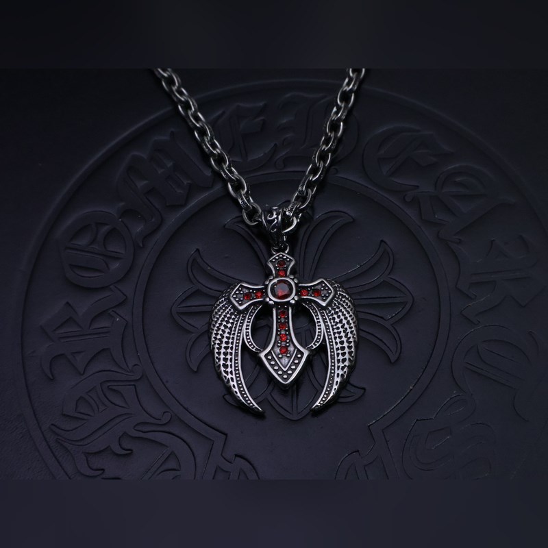 克羅心字母鍊 暗 ［字母暴動］  原版蝕刻字母鍊｜純手工鐫刻末日密語  哥特鑲