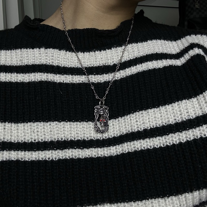 ［2025暗夜極光］克羅心項(xiàng)鍊蛇骨鍊 溫柔要帶棱角 奢華要夠不羈 「珍珠與銀