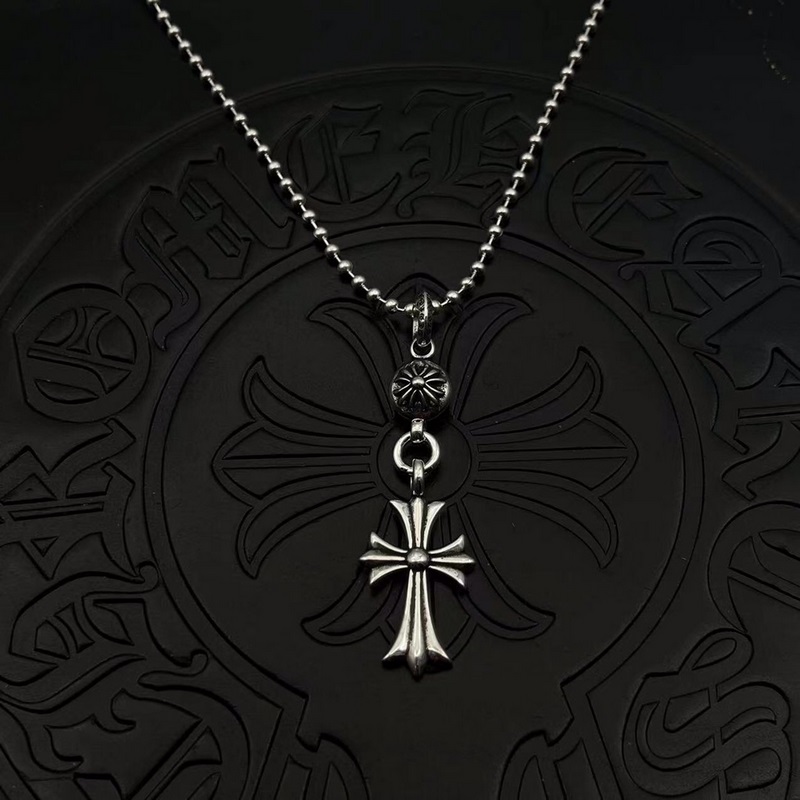 高版本克羅心經典款項鍊，單球十字架吊墜配圓珠鍊