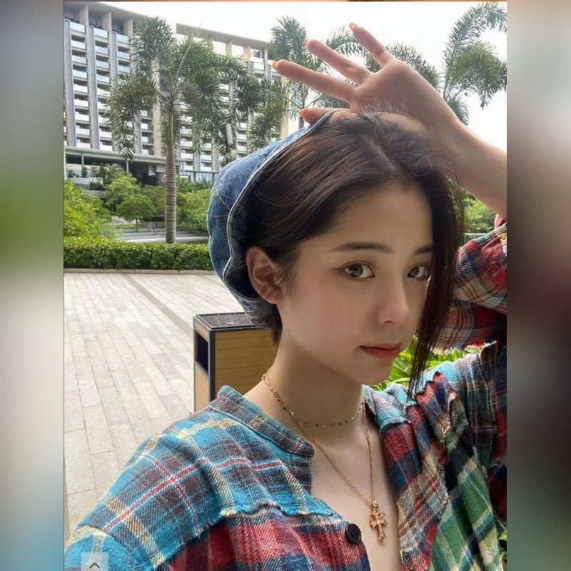 高版本克羅心白鑽雙十字架項鍊，厚鍍22K金，區別市面18K淺金色，22K是很接近