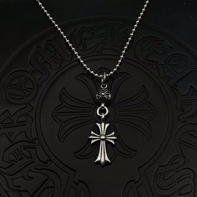 高版本克羅心經典款項鍊，單球十字架吊墜配圓珠鍊，尺寸50-70，可搭配其他項鍊