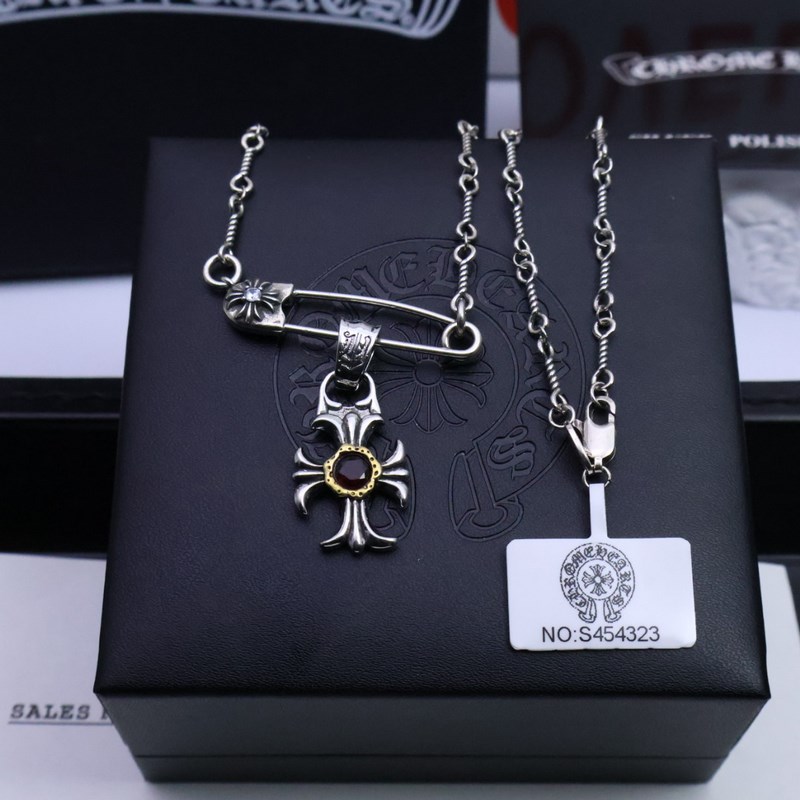 ［新品上架］    克羅心十字架胸針鍊｜純手工鑿刻末日聖痕  十字架纏繞荊棘圖