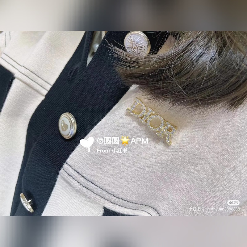迪奧字母胸針很適合日常搭配， 穿個(gè)小毛衣.衛(wèi)衣.襯衫搭配超好看
