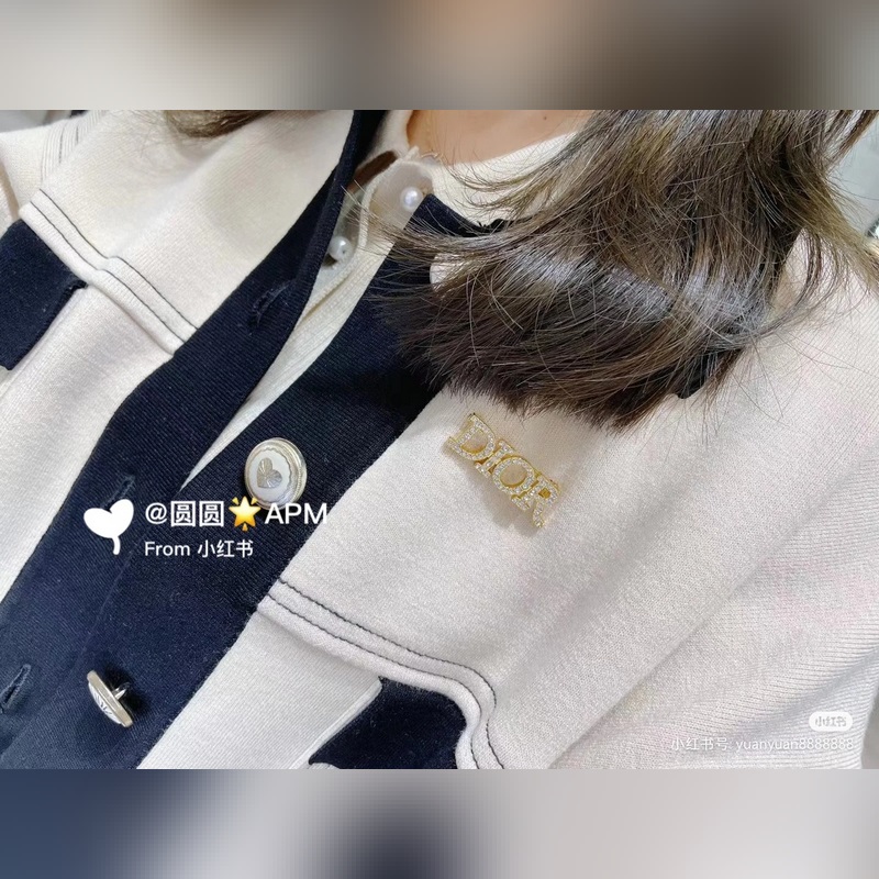 迪奧字母胸針很適合日常搭配， 穿個(gè)小毛衣.衛(wèi)衣.襯衫搭配超好看