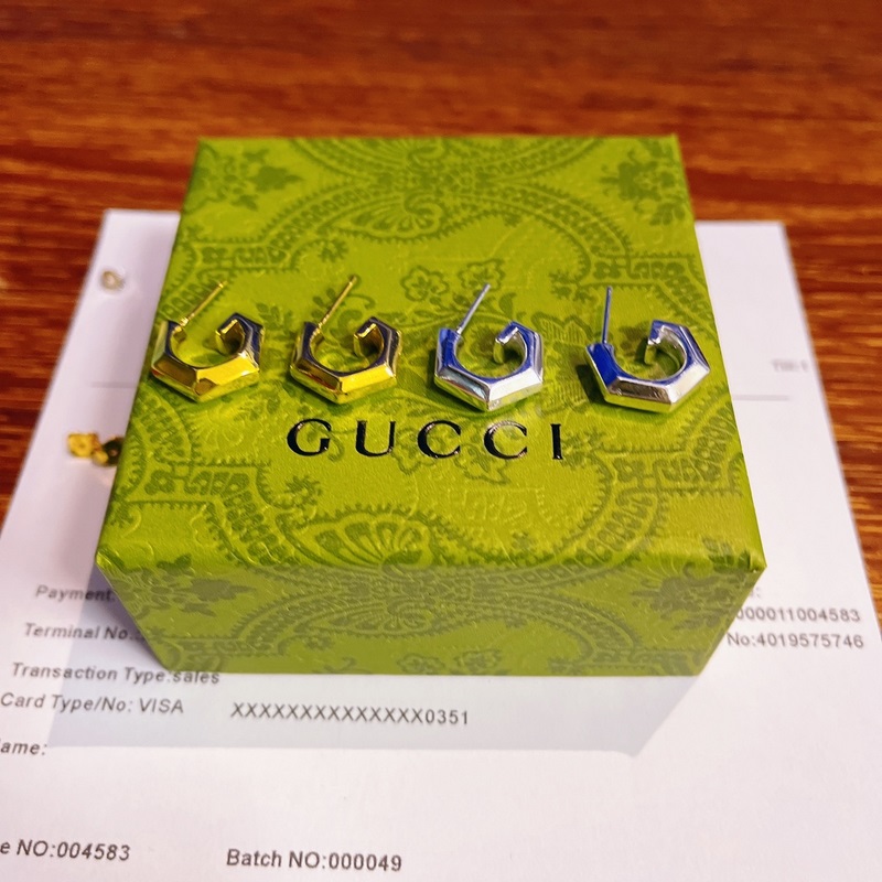 GUCCI古馳幾何G環(huán)形耳環(huán)