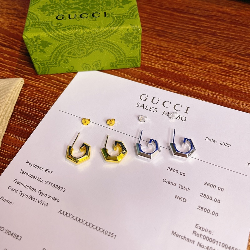 GUCCI古馳幾何G環(huán)形耳環(huán)