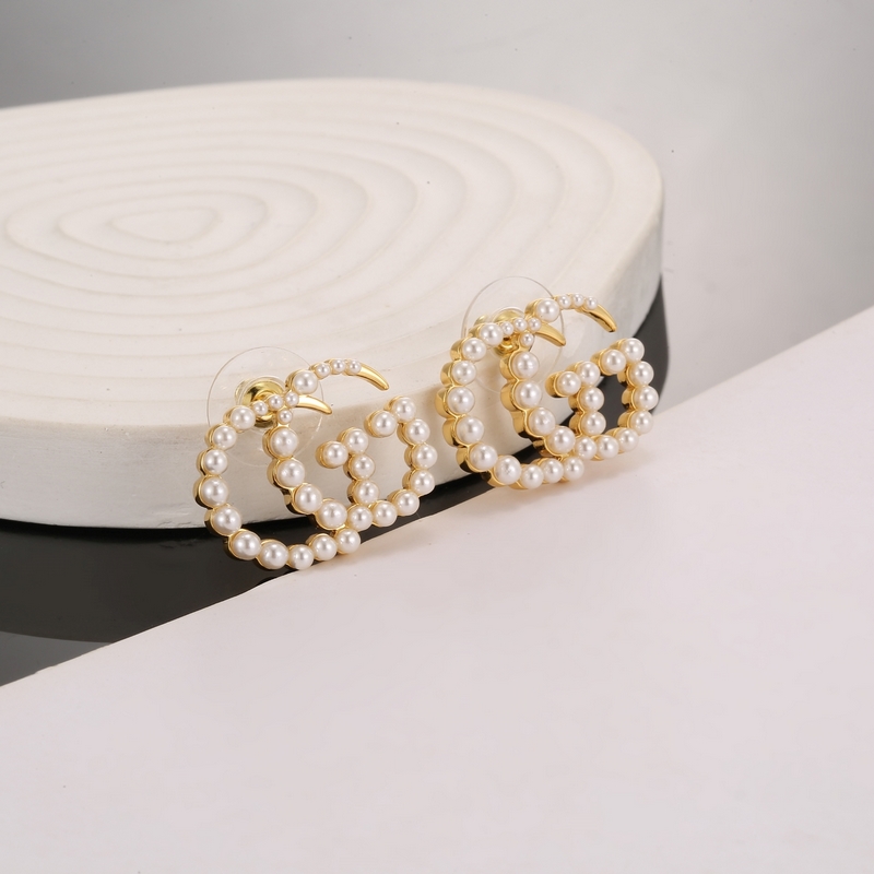 Gucci 古馳 新品發布 珍珠耳釘 精選原版一緻黃銅材質搭配s925純銀針 正