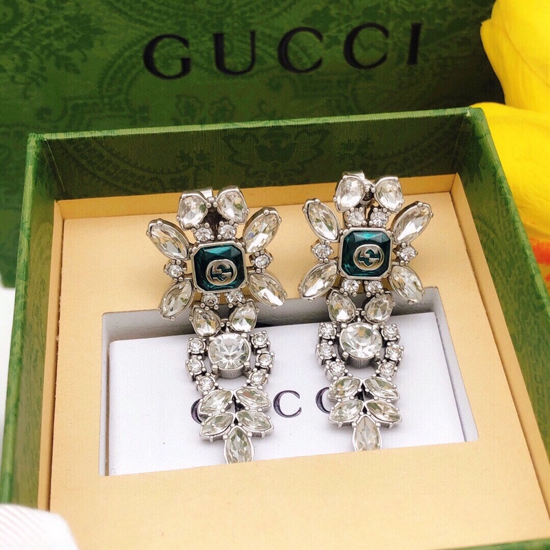 GUCCI 古馳馬眼耳釘 GG耳釘 做舊複古風格 帶logo 無耳洞福利款 耳夾