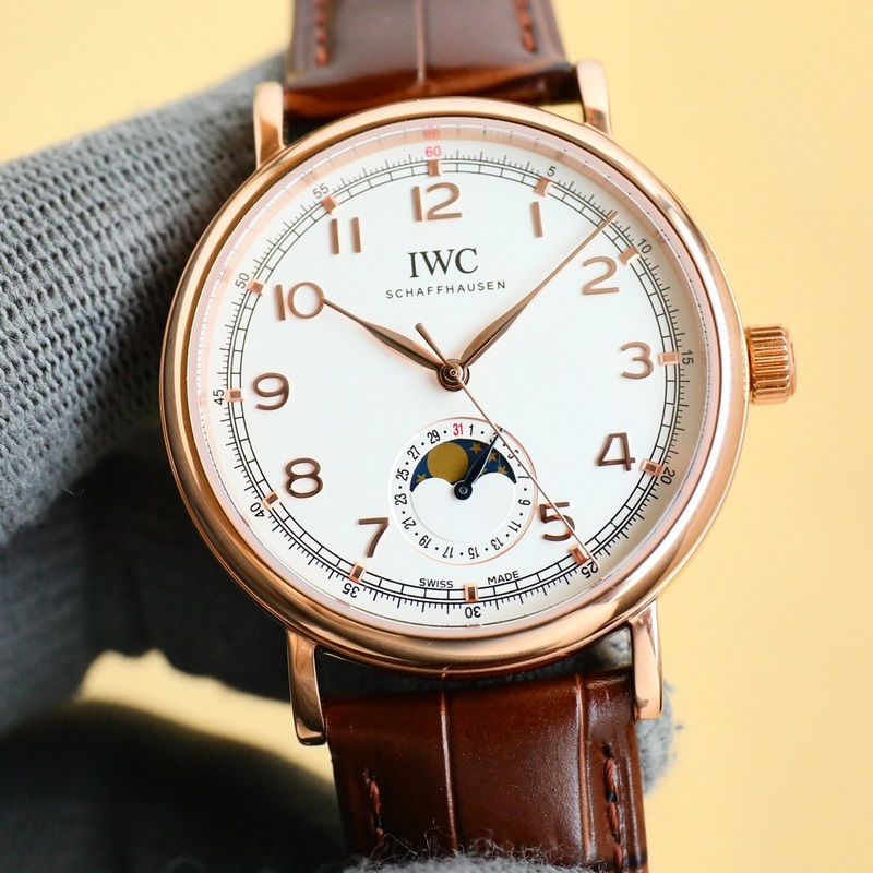 2025最新IWC萬國首推柏濤菲諾系列，指針式日曆功能，萬國月相系列.男士腕錶，
