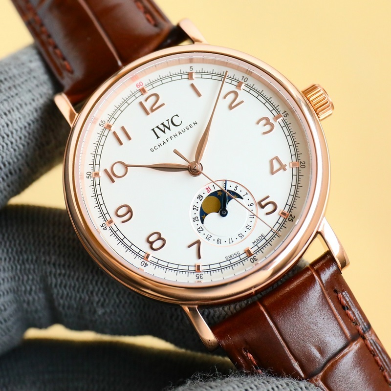 2025最新IWC萬國首推柏濤菲諾系列，指針式日曆功能，萬國月相系列.男士腕錶，