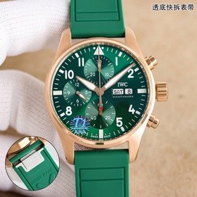 TW新品紅金綠盤絕美配色I(xiàn)WC萬國(guó)飛行員新款I(lǐng)W3881101.腕錶采用玫