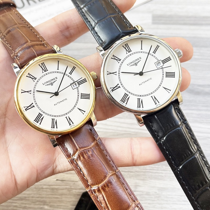 【最新】：浪琴 三針設計【類型】：精品男士腕錶【錶帶】：真牛皮錶帶///31