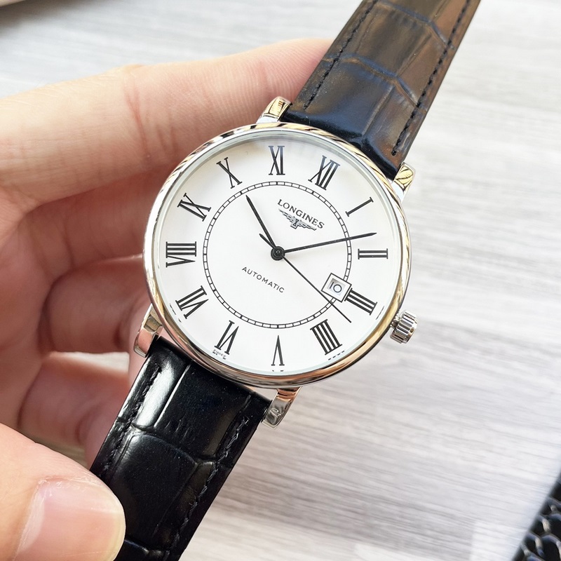 【最新】：浪琴 三針設計【類型】：精品男士腕錶【錶帶】：真牛皮錶帶///31