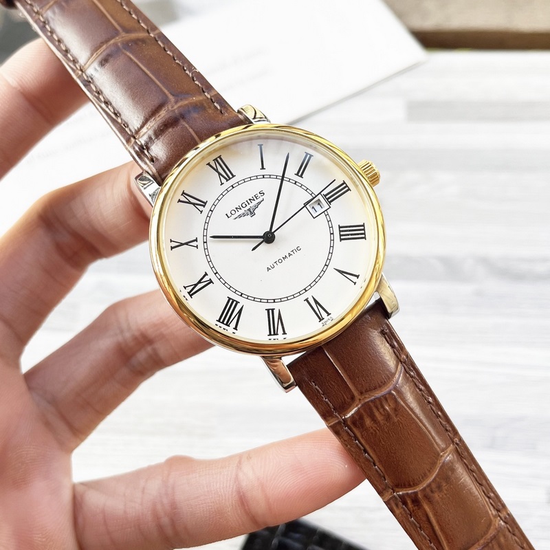 【最新】：浪琴 三針設計【類型】：精品男士腕錶【錶帶】：真牛皮錶帶///31