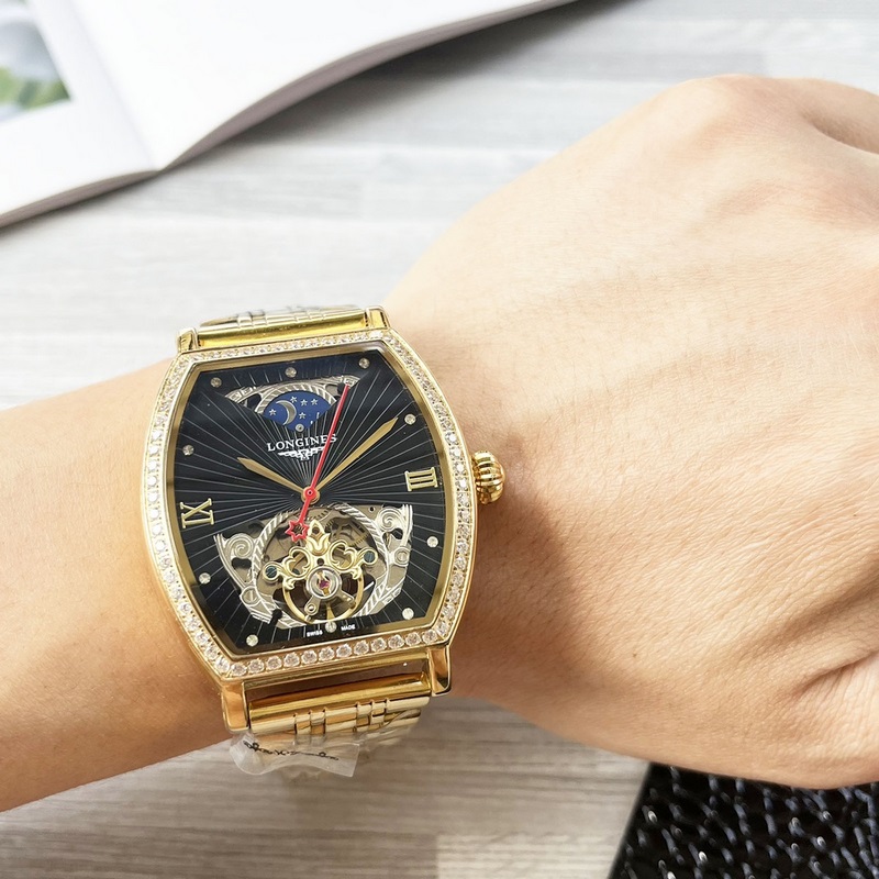 酒桶新品 震撼上市【最新】：浪琴 三針設計【類型】：精品男士腕錶【錶帶】：