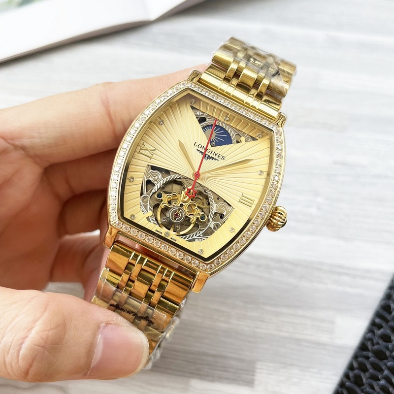 酒桶新品 震撼上市【最新】：浪琴 三針設計【類型】：精品男士腕錶【錶帶】：