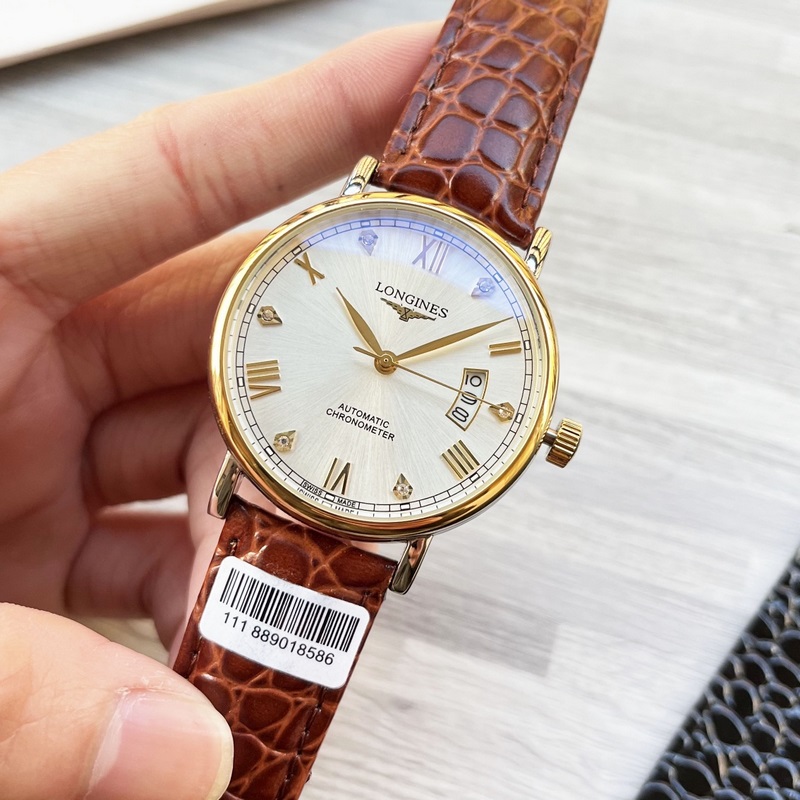 品牌：浪琴(三針新品，商務休閑）奢華大氣類型：精緻男士腕錶（新品）錶帶：真牛皮錶