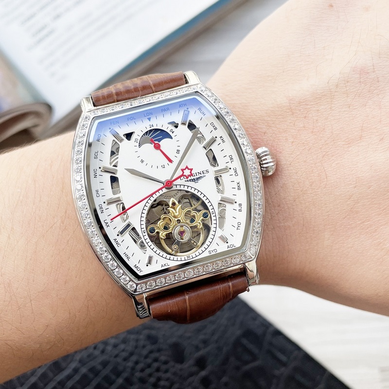 酒桶新品 震撼上市【最新】：浪琴 三針設計【類型】：精品男士腕錶【錶帶】：