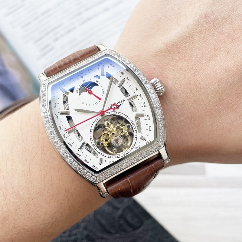 酒桶新品 震撼上市【最新】：浪琴 三針設計【類型】：精品男士腕錶【錶帶】：