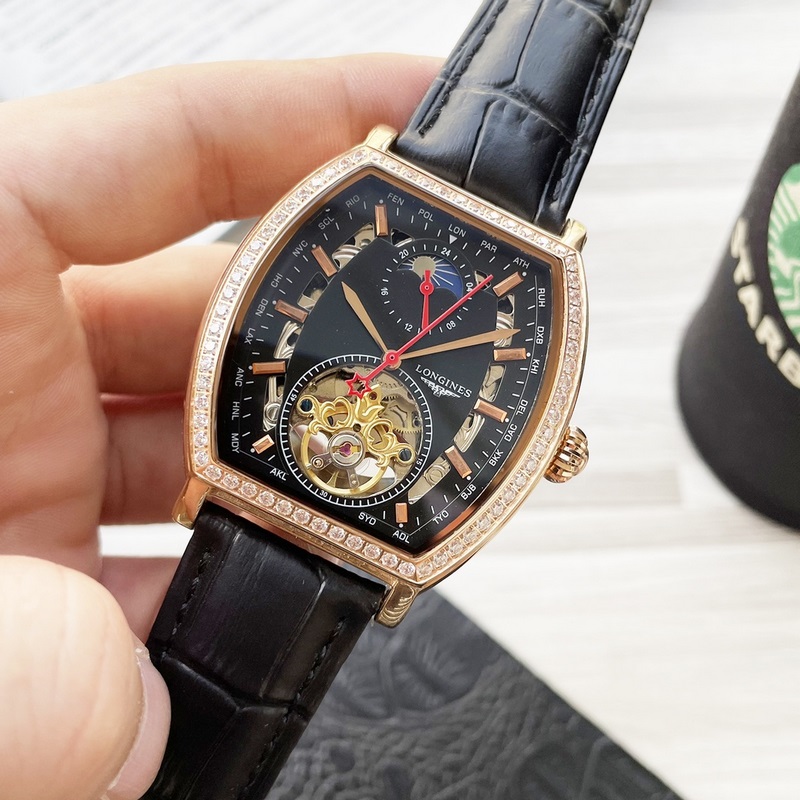 酒桶新品 震撼上市【最新】：浪琴 三針設計【類型】：精品男士腕錶【錶帶】：