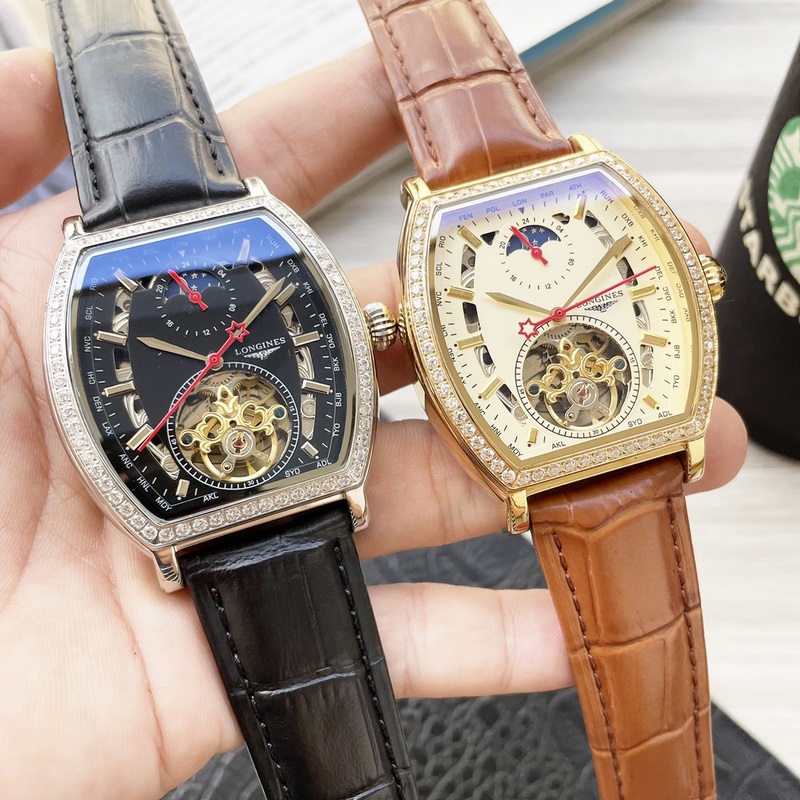 酒桶新品 震撼上市【最新】：浪琴 三針設計【類型】：精品男士腕錶【錶帶】：