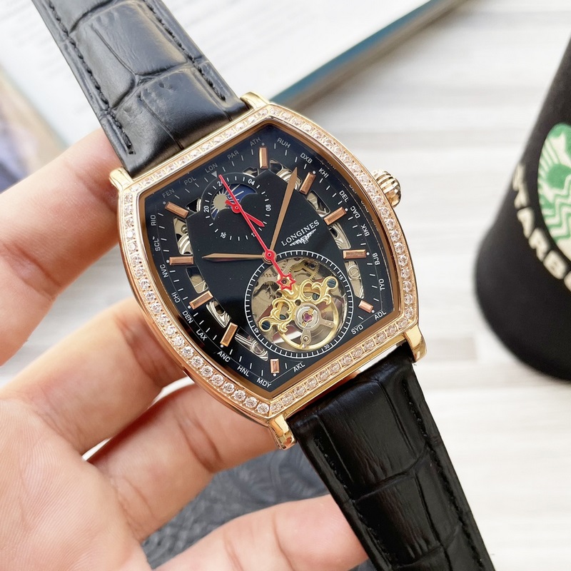 酒桶新品 震撼上市【最新】：浪琴 三針設計【類型】：精品男士腕錶【錶帶】：