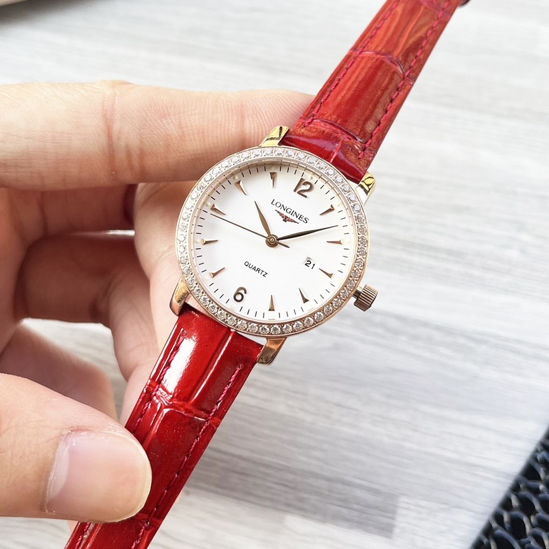 女款_浪琴 情侶腕錶 原裝進(jìn)口石英機(jī)芯 礦物質(zhì)玻璃鏡面 316L精鋼錶殼 女30mm