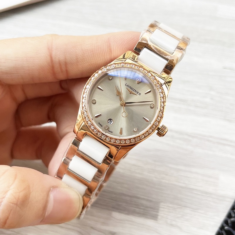 女款_浪琴 女士腕錶 原裝進(jìn)口石英機(jī)芯 礦物質(zhì)玻璃鏡面 316L精鋼錶殼 女30mm