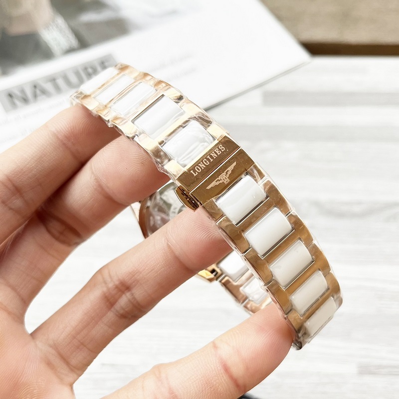 女款_浪琴 女士腕錶 原裝進(jìn)口石英機(jī)芯 礦物質(zhì)玻璃鏡面 316L精鋼錶殼 女30mm