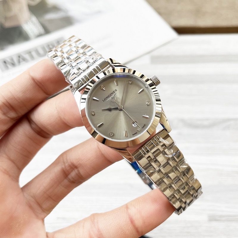 女款_浪琴 女士腕錶 原裝進口石英機芯 礦物質玻璃鏡面 316L精鋼錶殼 女30mm