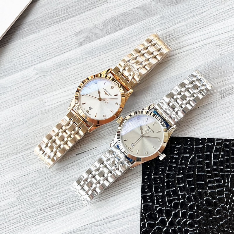 女款_浪琴 女士腕錶 原裝進口石英機芯 礦物質玻璃鏡面 316L精鋼錶殼 女30mm