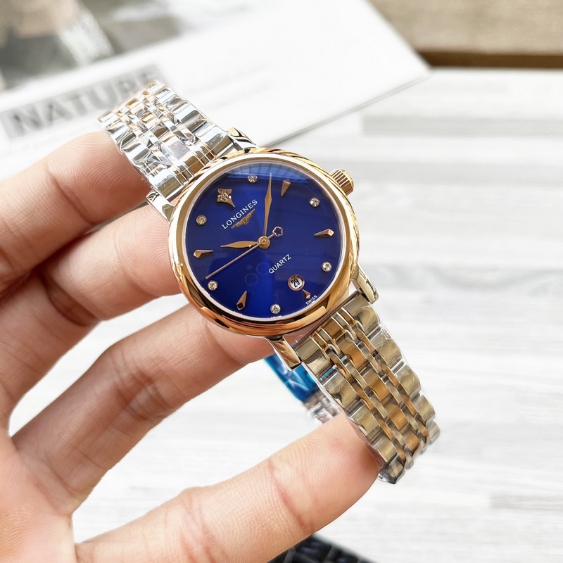 女款_浪琴 女士腕錶 原裝進(jìn)口石英機(jī)芯 礦物質(zhì)玻璃鏡面 316L精鋼錶殼 女30mm