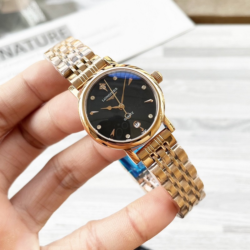 女款_浪琴 女士腕錶 原裝進(jìn)口石英機(jī)芯 礦物質(zhì)玻璃鏡面 316L精鋼錶殼 女30mm